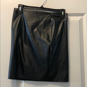 Leather-like pencil skirt